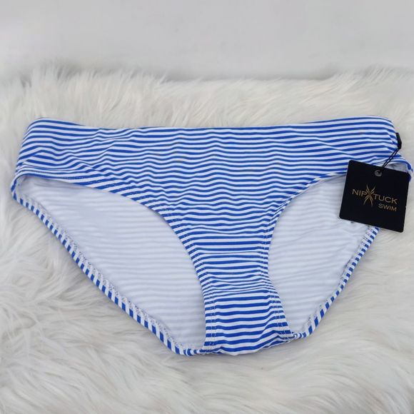 NipTuck Other - NWT NipTuck Striped Bikini Bottom Sorento Navy White Stripe Size 10